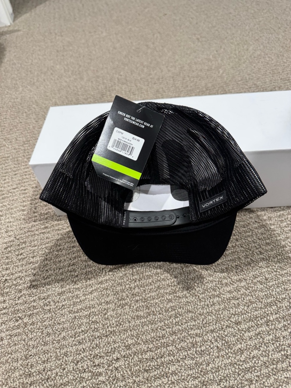 Vortex Black Leather Patch Trucker Hat - Picture 4 of 4